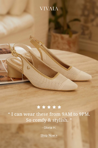 slingback heels, block heel shoes, pointed toe heels, mesh heels, low heels, office heels, dress shoes, social proof, brand awareness, lifestyle, editorial, warm, luxurious, neutral, brown